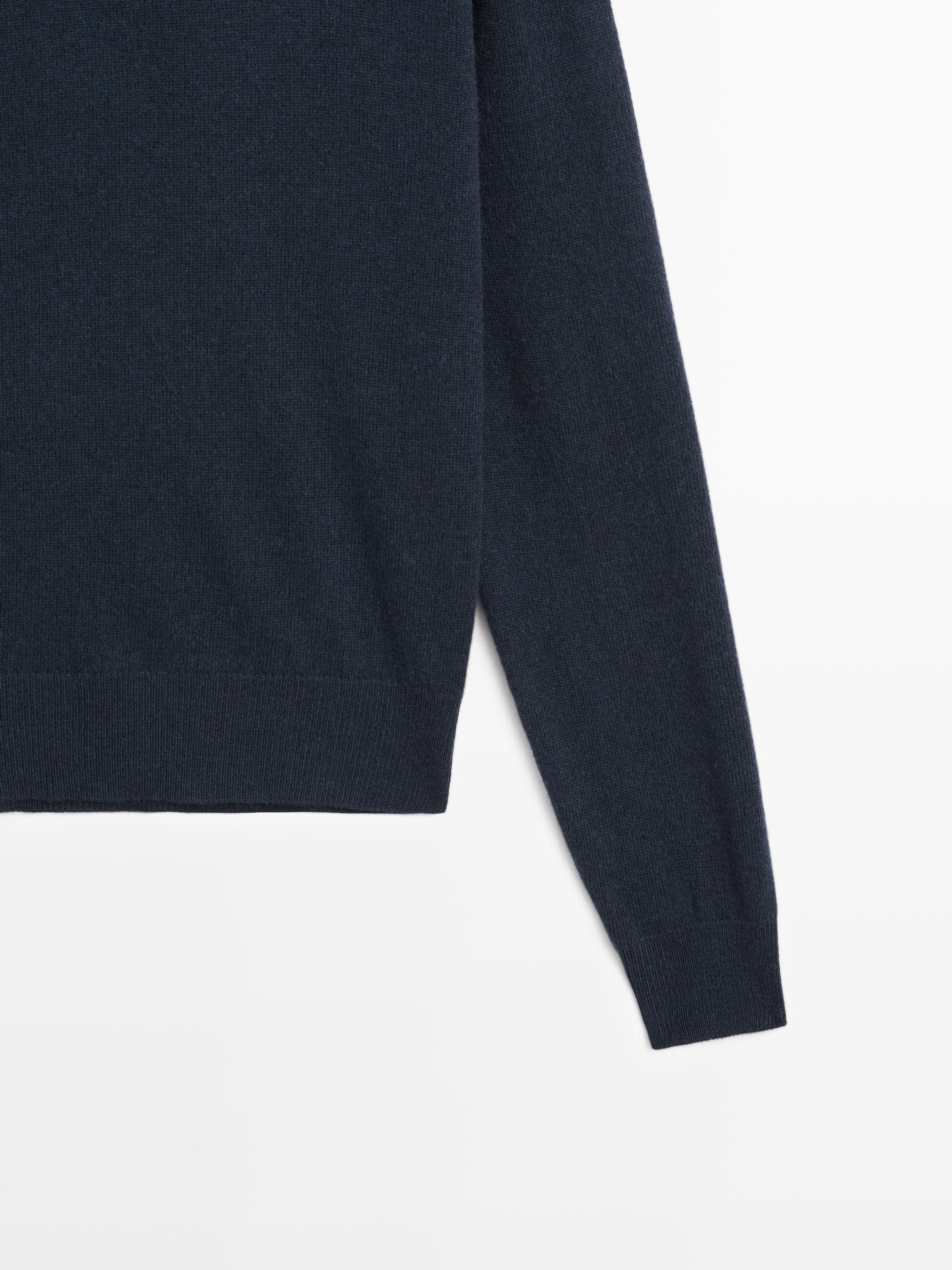 Pull à col rond en maille de laine mélangée